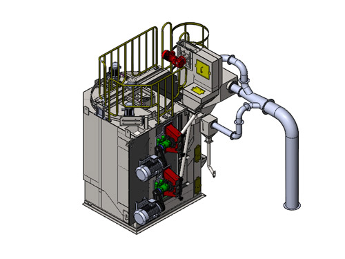 Double Shaft Continuous Hanger Shot Blasting (Peening) Machine