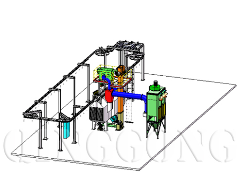 Overhead rail shot blasting machine for Australia customer