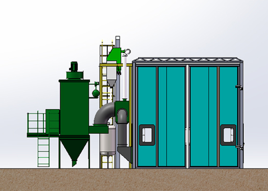 What is the working principle of sandblasting room?