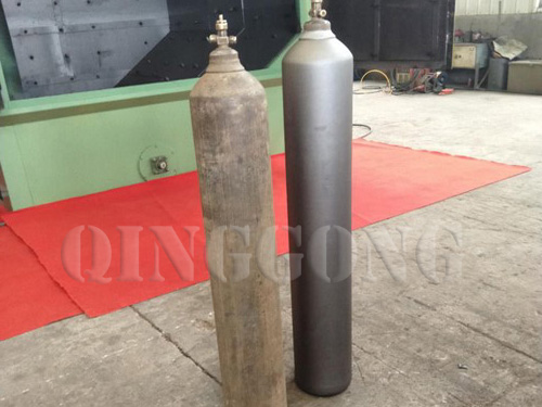 LPG gas cylinder surface treatment overhead monorail type shot blasting machine