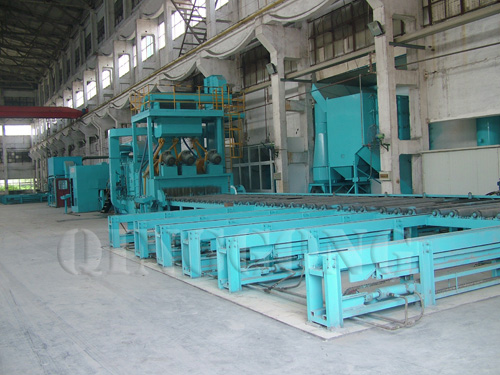 Automatic rust removing shot blasting machine