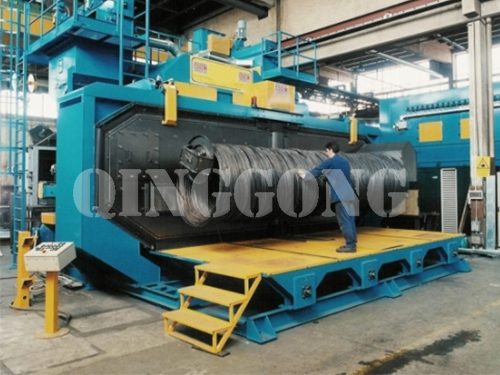 Wire rod coil shot blasting machine features