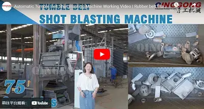 Automatic Tumble Belt Shot Blasting Machine Working Video | Rubber belt Blasting Machine